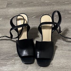 Nine West Black Square-Toe Heels